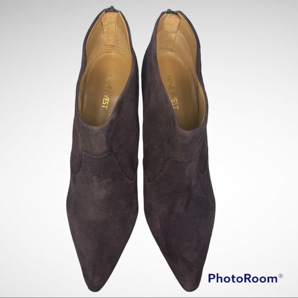 Nine West Swarm suede heeled booties Sz 9 - Picture 6 of 11